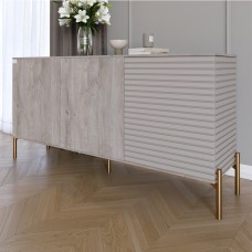 Комод закритий у вітальню на золотих металевих ніжках LION Грей 154x38x76,5 см Шварцвальд/Кашемір 