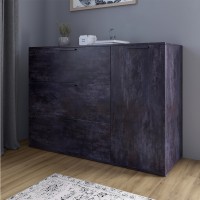 Комод LION Краш із трьома висувними ящиками та закритими полицями Бетон темний 