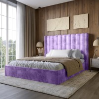 Двоспальне ліжко LION Ніно 180x200 см SILK 401 Лавандовий 