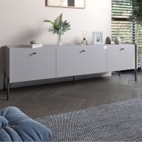 Тумба під телевізор на 3 ящики LION Wood з чорними ніжками 160х65х40 см Кашемір 