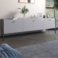 Тумба під телевізор на 3 ящики LION Wood з чорними ніжками 160х65х40 см Кашемір 
