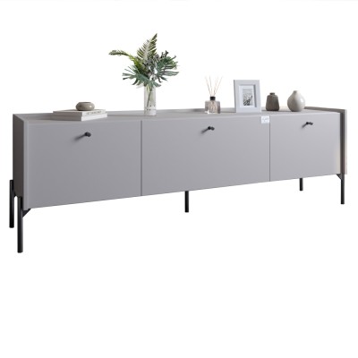 Тумба под телевизор на 3 ящика LION Wood с черными ножками 160х65х40 см Кашемир (LION-043141)