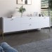 Тумба під телевізор з шухлядами LION Wood з золотими ніжками 160x40x65 см Німфея Альба (білий) (LION-043118) - фото 1