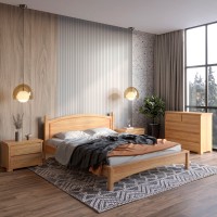 Двуспальная кровать Mebigrand Мангеттен Н Орех светлый 160х200 см (MBG-1625)