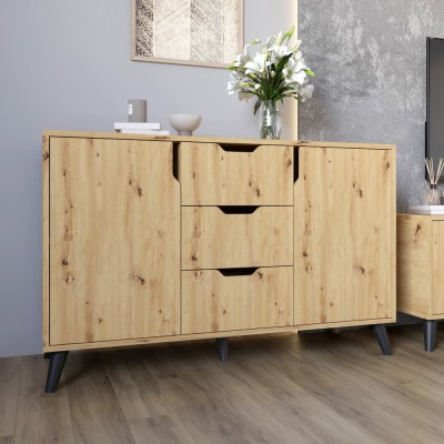 Комплект меблів для вітальні 5 предметів з чорними ніжками М-ЗОН Борн Дуб Артизан 