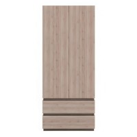 Шкаф распашной для одежды Гербор Лайер SZF2D2S Дуб сонома трюфель/Дуб санремо светлый (GRB-1425)