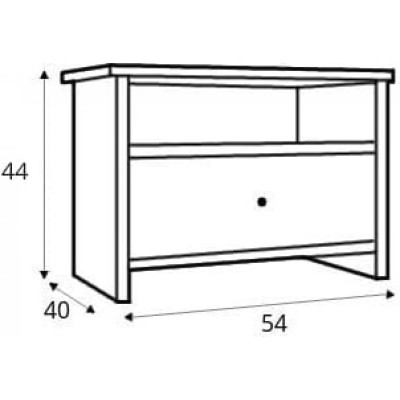 Тумба приліжкова ВМК  Порто KOM1S/50 Джанні/Сосна ларіко 