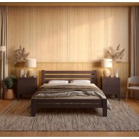 Двуспальная кровать Mebigrand Премьера Венге 160х190 см (MBG-2052)