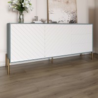 Тумба під телевізор із золотими металевими ніжками LION Амарант 168x40x76,5 см Граніт сірий/Білий