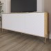 Тумба под телевизор с золотыми металлическими ножками LION Амарант 168x40x76,5 см Дуб Артизан/Белый (LION-043065) - фото 1