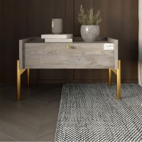 Тумба ліжкова LION Wood з одним ящиком Шварцвальд золоті ніжки 
