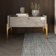 Тумба ліжкова LION Wood з одним ящиком Шварцвальд золоті ніжки 