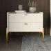 Тумба прикроватная LION Wood с двумя ящиками Бетон style (золотые ножки) (LION-041338) - фото 1