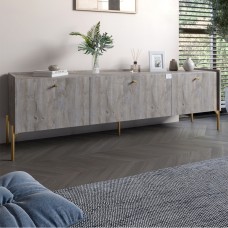 Тумба под телевизор на 3 ящика LION Wood с золотыми ножками 160х65х40 см Шварцвальд (LION-043000)