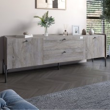 Тумба під телевізор із ящиками LION Wood із чорними ніжками 180х50х40 см Шварцвальд 