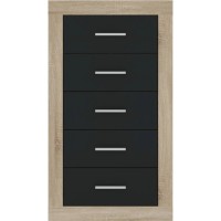 Комод в спальню Гербор Сара KOM5S Дуб сонома/Антрацит (GRB-1152)