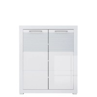 Комод с дверцей ВМК (БРВ) Флеймс REG2D/11/9 Белый/Белый глянец (BRW-1522)