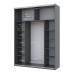 Шафа-купе дводверна Doros G-Caiser 180х60х240 см Графіт/1 Чорне скло - фото 5