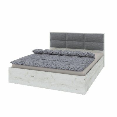 Кровать двуспальная Эверест КЛ-1600 Лайт (подъемный механизм) 160х200 см Дуб Крафт белый (EVR-071074)