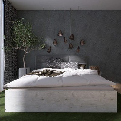 Кровать двуспальная Эверест КЛ-1600 Лайт (подъемный механизм) 160х200 см Дуб Крафт белый (EVR-071074)