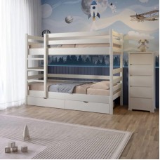 Двухъярусная детская кровать Mebigrand Соня Айвори (S0505Y30R) 90х190 см с ящиками (MBG-2431)