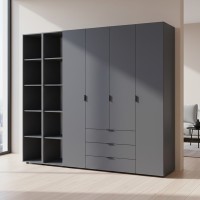 Комплект шаф для одягу Doros Гелар (3 шт.) 231,4х49,5х203,4 см Графіт (DRS-011155)