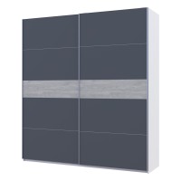 Шкаф-купе двухдверный Doros G-Caiser 220х60х240 см Белый/Графит/Бетон (DRS-011224)