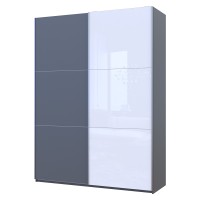 Шкаф-купе двухдверный Doros G-Caiser 180х60х240 см Графит/1 Белое стекло