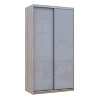 Шафа купе Сіті Лайт Слім Дуб Сонома Скло Сіре 120х60х225