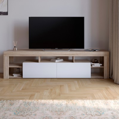 Тумба под телевизор с 5 полками М-ЗОН Джеко 200 Сонома/Нимфея Альба  