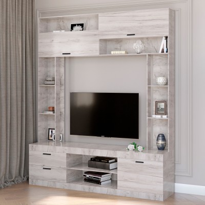 Стінка у вітальню Еверест Соната дуб крафт білий