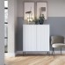 Комод высокий Perfect Home Новая/Nova 2-дверный с черными ножками K104 Белый (PFH-091232) - фото 10