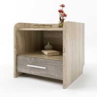 Тумба біля ліжка Еверест Т-1 40х40х40 сонома/трюфель (EVR-2079)