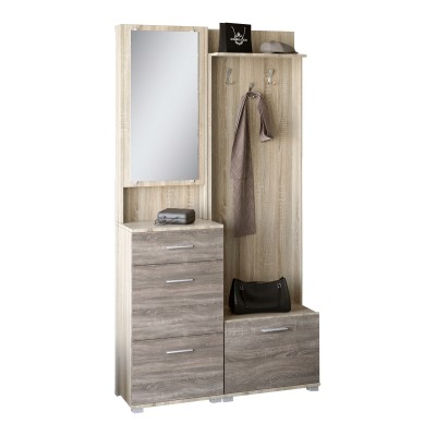 Прихожая Бриз-1 Эверест с тумбой для обуви ТО-4 сонома/трюфель Прихожая Бриз-1 Эверест с тумбой для обуви ТО-4 сонома/трюфель