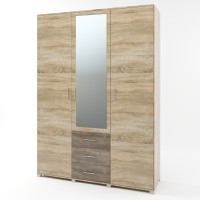 Шафа розпашна велика з дзеркалом Еверест Бриз ШП-5 сонома/трюфель