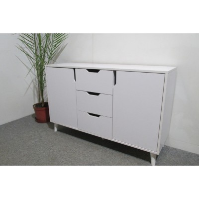 Комод в гостиную с черными ножками М-ЗОН Борн 1200 Нимфея Альба  