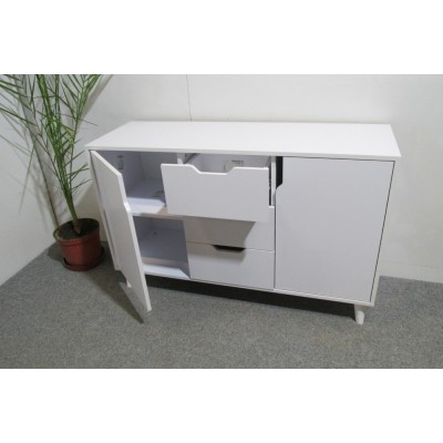 Комод в гостиную с черными ножками М-ЗОН Борн 1200 Нимфея Альба  