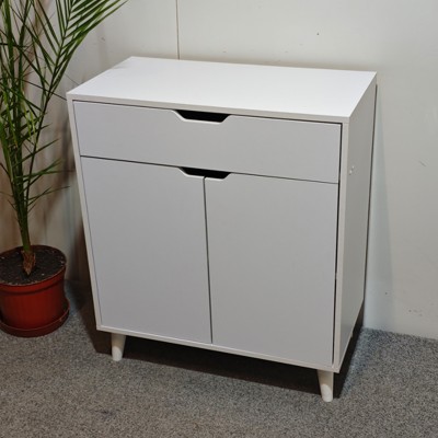 Комод в гостиную с белыми ножками М-ЗОН Борн 750 Дуб Артизан/Нимфеа Альба  