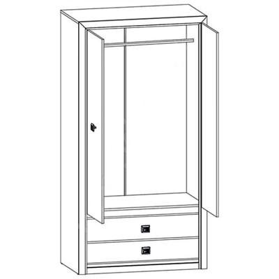 Шафа розпашна з ящиками ВМК (БРВ) Коен 2 SZF2D2S Сосна арізонська/Дуб корабельний