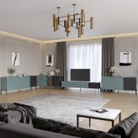 Комплект модульный для гостиной LION Грей 4 элемента с черными металлическими ножками Гранит серый/Асфальт (LION-042707)