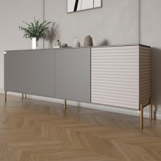 Комод на золотих металевих ніжках LION Грей 204x38x76,5 см Антрацит/Кашемір 