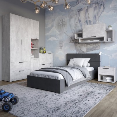 Гарнітур в спальню LION Краш Бетон з 6 елементів