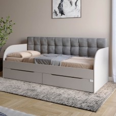 Детская полуторная кровать LION Л-7 с ящиками и ламелями Лили-95 120x200 см Кашемир (LION-044250)