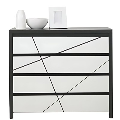 Комод в гостиную ВМК (БРВ) Каспиан МДФ KOM4S Венге магия/Белый снег (BRW-1731)