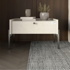 Тумба ліжкова LION Wood з одним ящиком Бетон style чорні ніжки 