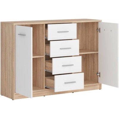 Комод у вітальню Гербор Непо KOM2D4S Дуб сонома/Німфея альба (білий)