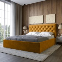 Двуспальная кровать с мягким изголовьем LION Аврора Лили 45 180х200 см (LION-041688)