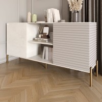 Комод открытый на золотых металлических ножках LION Грей Бетон Style/Кашемир (LION-042893)
