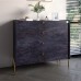 Комод із 4 шухлядами LION Wood із золотими ніжками 100х90х45 см Бетон темний - фото 1