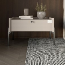 Тумба ліжкова LION Wood з одним ящиком Кашемір чорні ніжки 